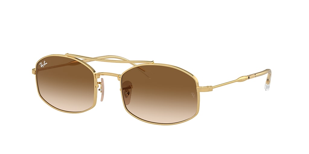 Ray-Ban RB3719 51 Light Brown & Gold Sunglasses | Sunglass Hut USA