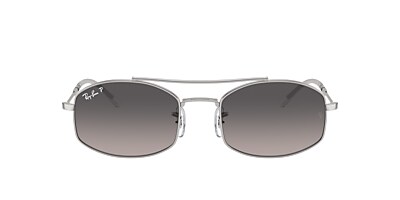 Ray-Ban RB3719 51 Light Grey & Silver Polarized Sunglasses