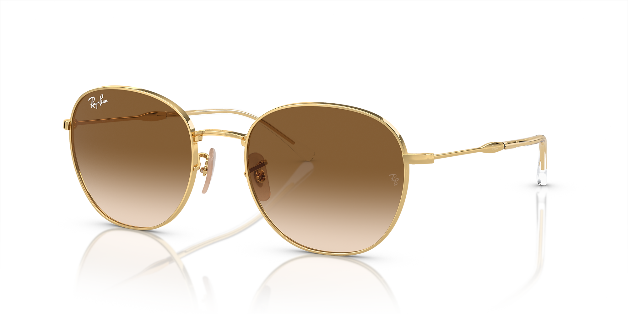 Ray-ban Rb3809 55 Light Brown & Gold Sunglasses 