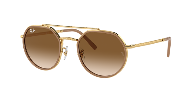Ray-Ban RB3765 53 Light Brown & Gold Sunglasses | Sunglass Hut USA