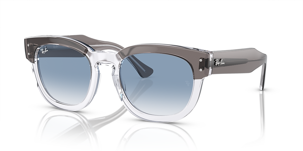 RAY-BAN RB0298S Mega Hawkeye Grey On Transparent - Unisex Sunglasses, Light  Blue Lens
