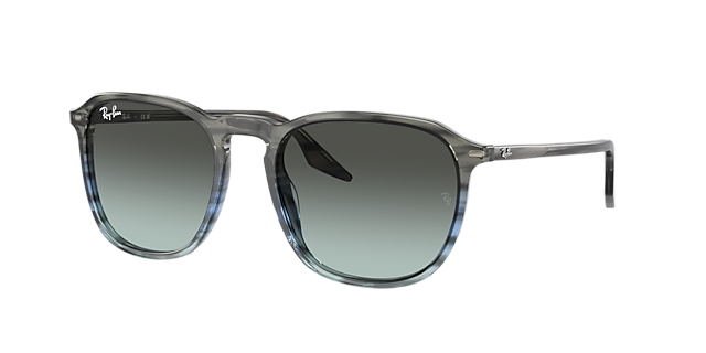 Ray-Ban RB2203 55 Blue/Black & Striped Grey & Blue Sunglasses