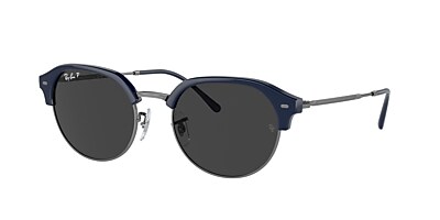 Ray-Ban RB4429 55 Black & Blue On Gunmetal Polarized Sunglasses