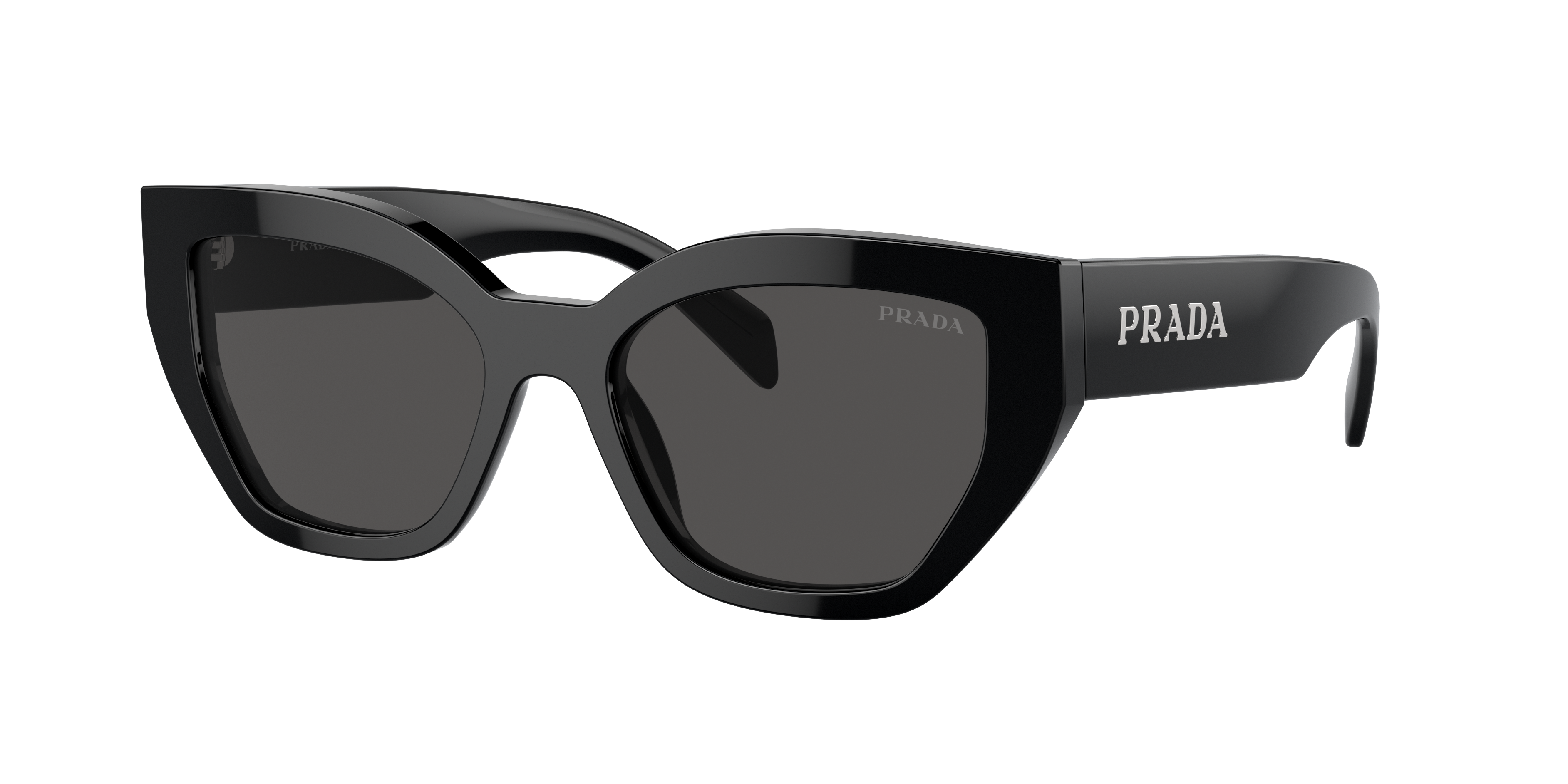 PRADA PR A09S Black - Women Luxury Sunglasses, Dark Grey Lens