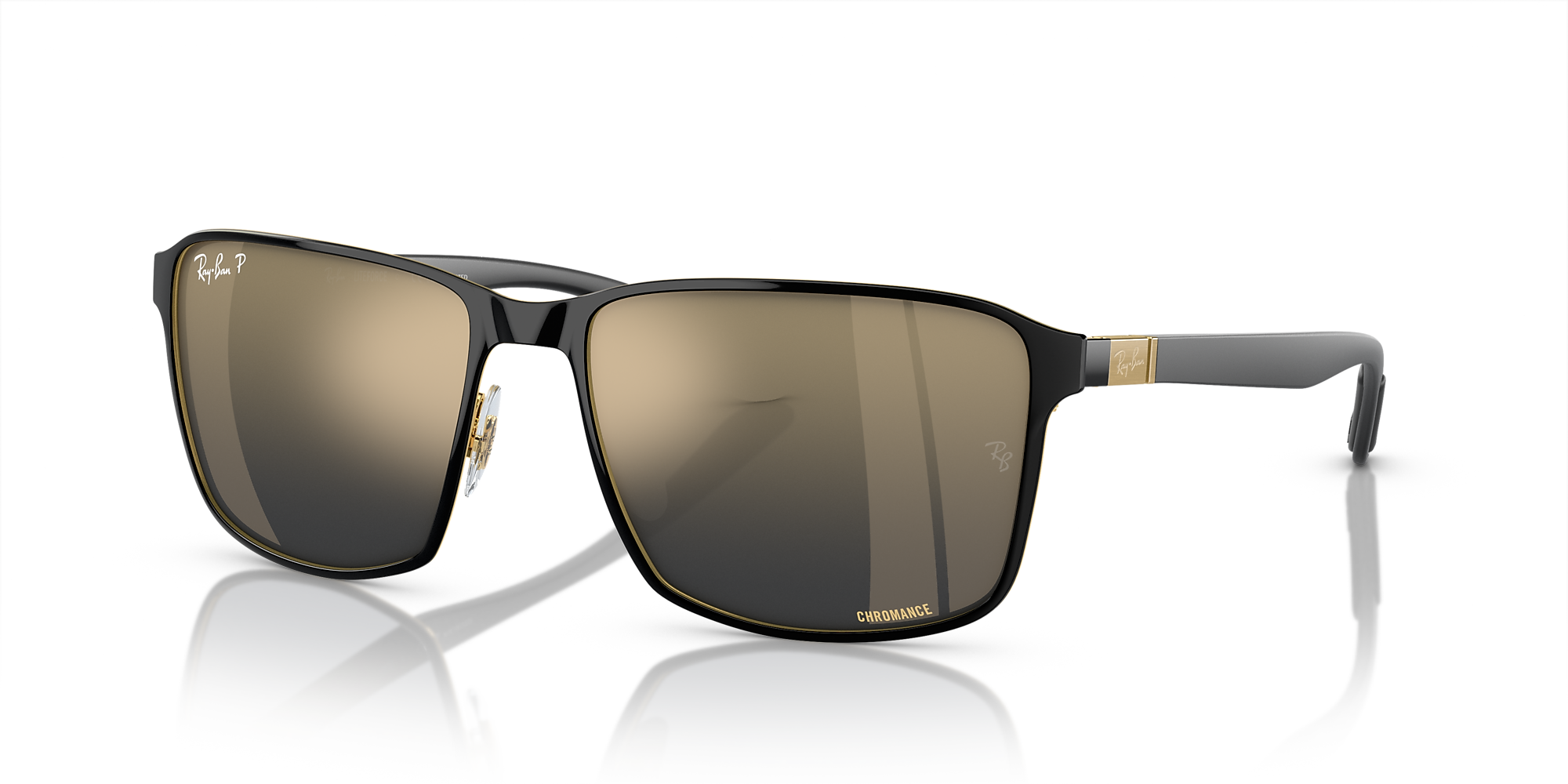 Ray Ban Rb3721ch Chromance 59 Bluegold And Black On Gold Polarized Sunglasses Sunglass Hut Usa