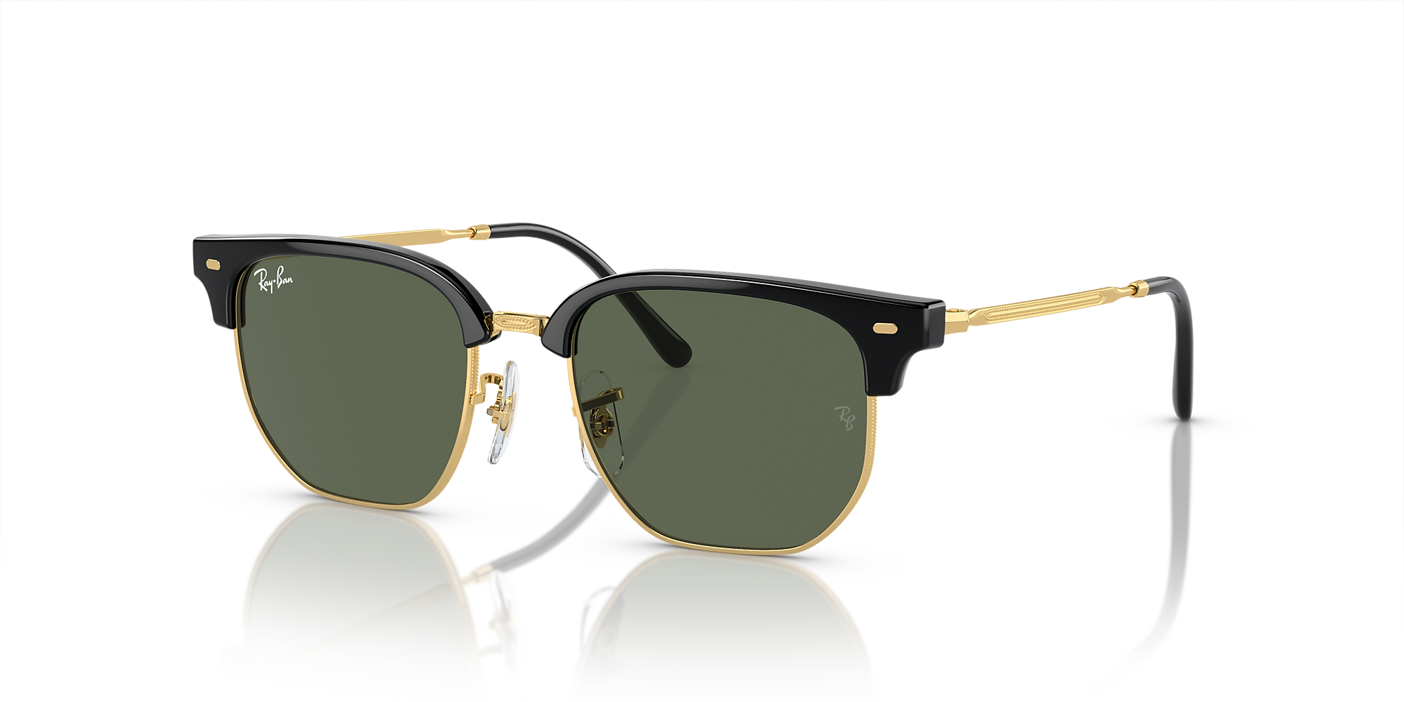 RayBan RB9116S New Clubmaster Kids 47 Dark Green & Black On Gold