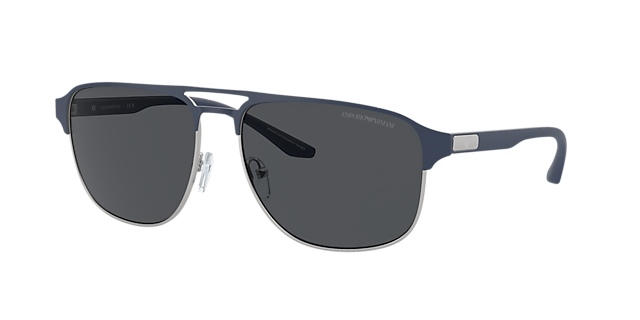 Emporio Armani EA2144 60 Dark Grey & Matte Silver/Bluette 