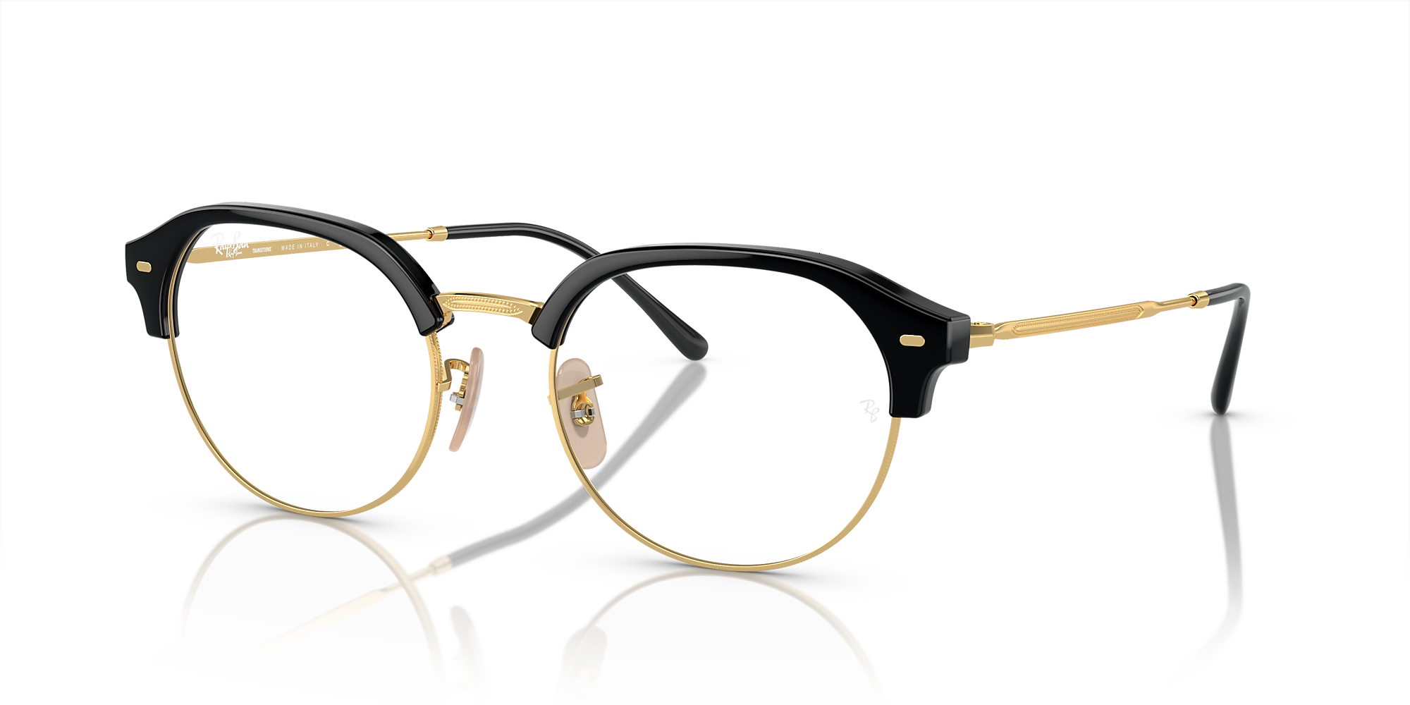 RayBan RB4429 Transitions® 53 Clear/Grey & Black On Gold Sunglasses