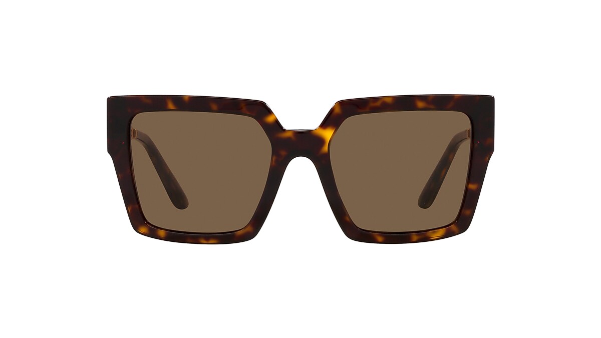 DOLCE&GABBANA DG4446B Havana - Woman Luxury Sunglasses, Dark Brown Lens