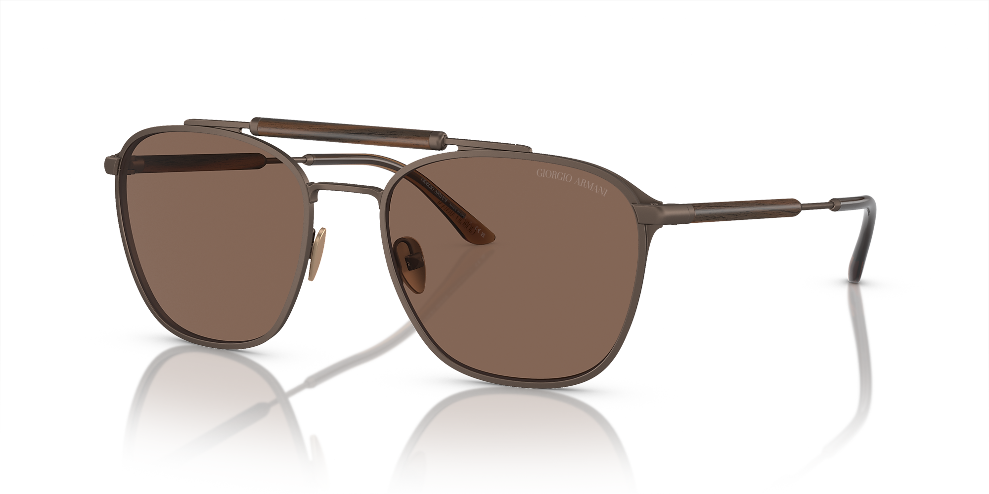 Giorgio Armani AR6149 55 Dark Brown & Matte Bronze Sunglasses ...