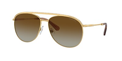 Swarovski SK7005 61 Polar Gradient Brown & Gold Polarized Sunglasses ...