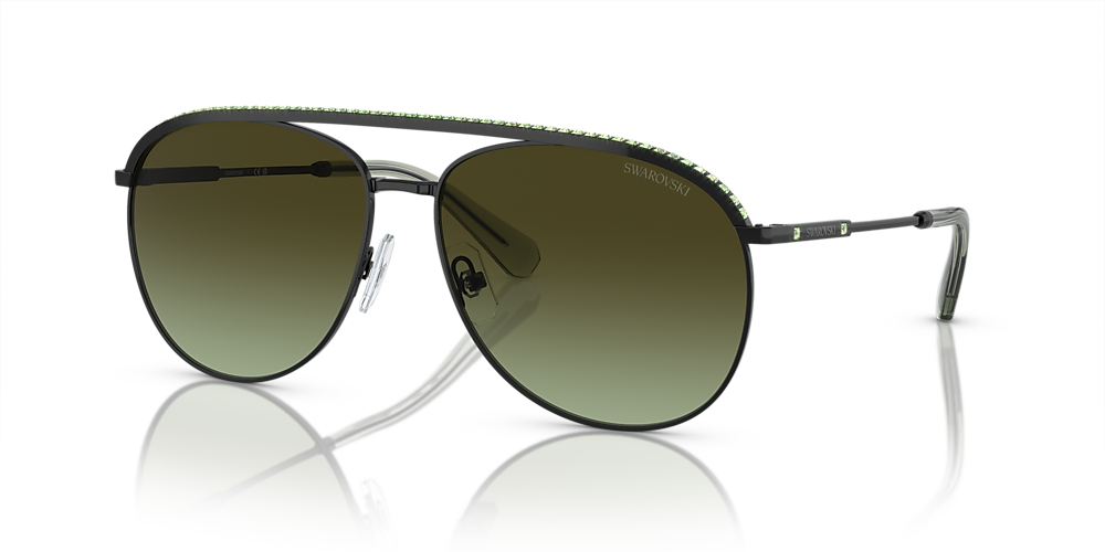 Swarovski SK7005 61 Green Gradient Brown & Black Sunglasses 