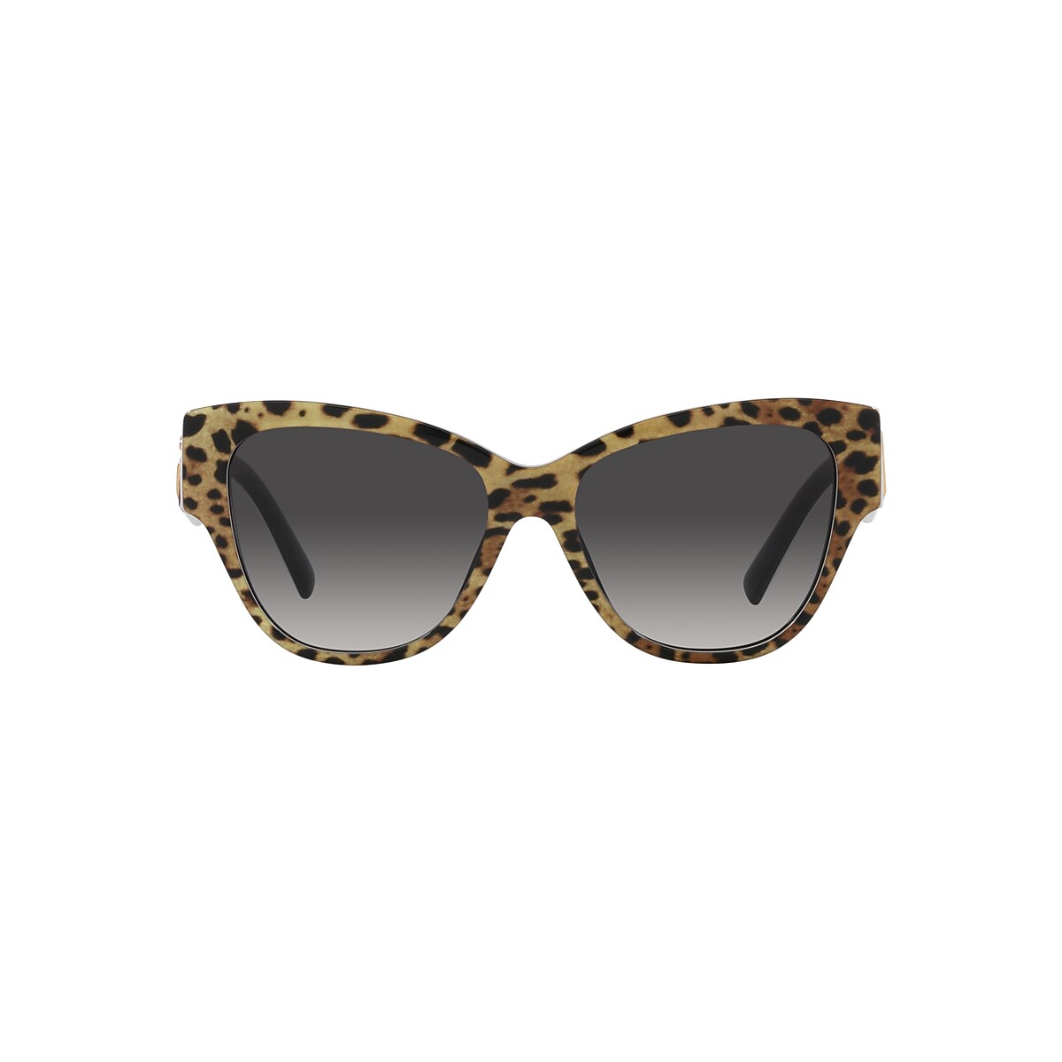 DOLCE&GABBANA DG4449 Leo Brown On Black - Women Luxury Sunglasses, Grey  Gradient Lens