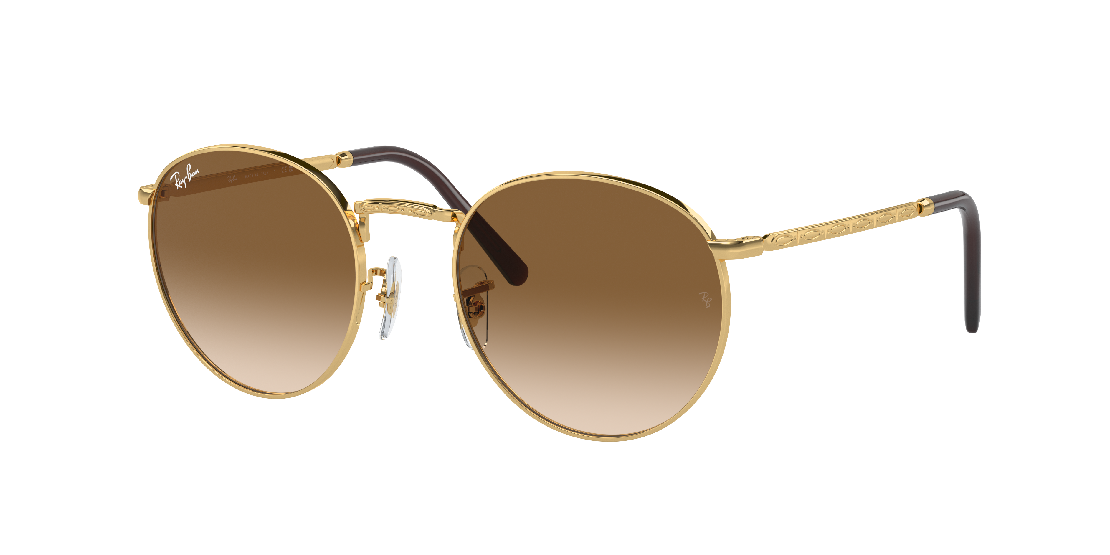 Ray-Ban RB3637 New Round 53 Light Brown & Gold Sunglasses