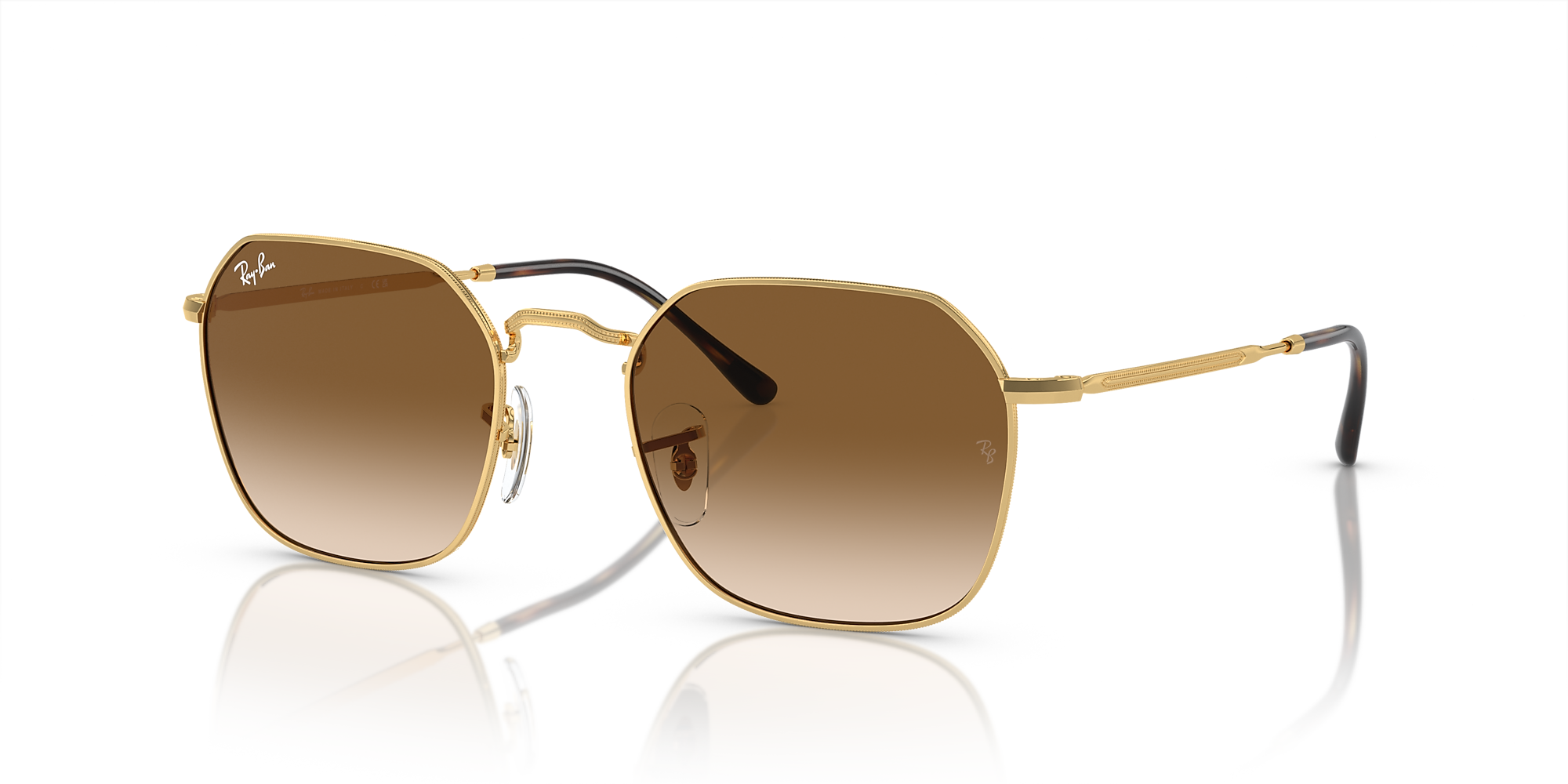 Ray-Ban RB3694 Jim 53 Light Brown & Gold Sunglasses | Sunglass Hut USA