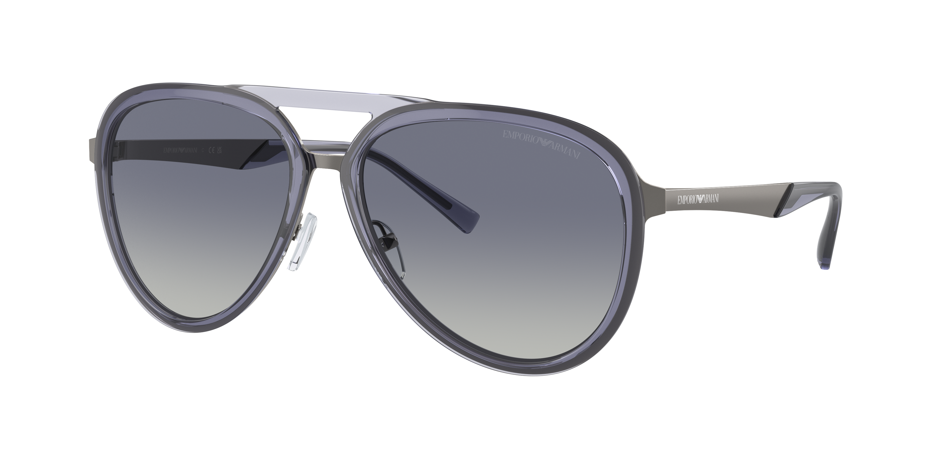 EMPORIO ARMANI EA2145 Shiny Transparent Dark Blue - Men Sunglasses,  Gradient Blue Lens