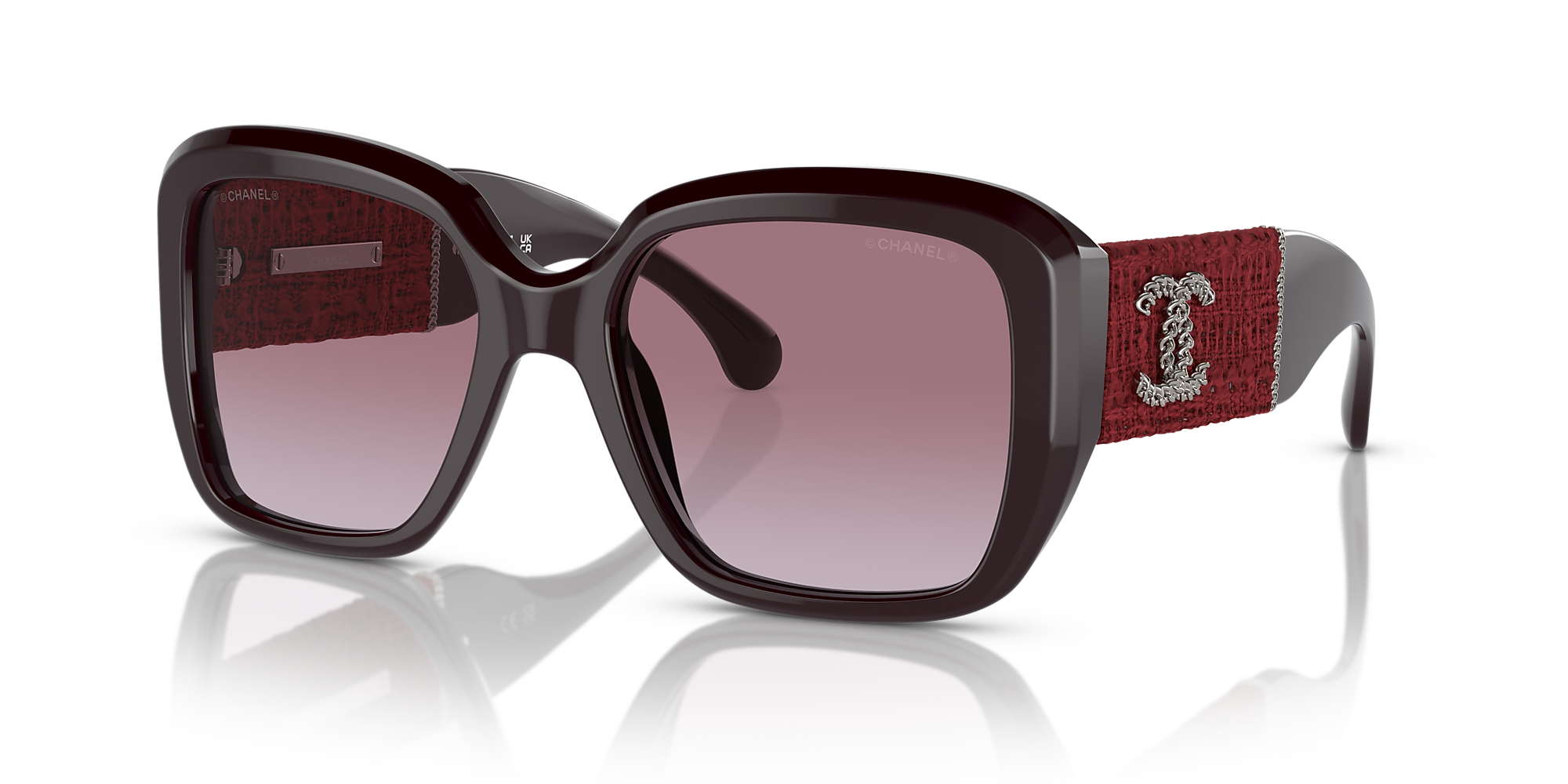 Chanel Square Sunglasses CH5512 55 Burgundy & Red Vandome Sunglasses