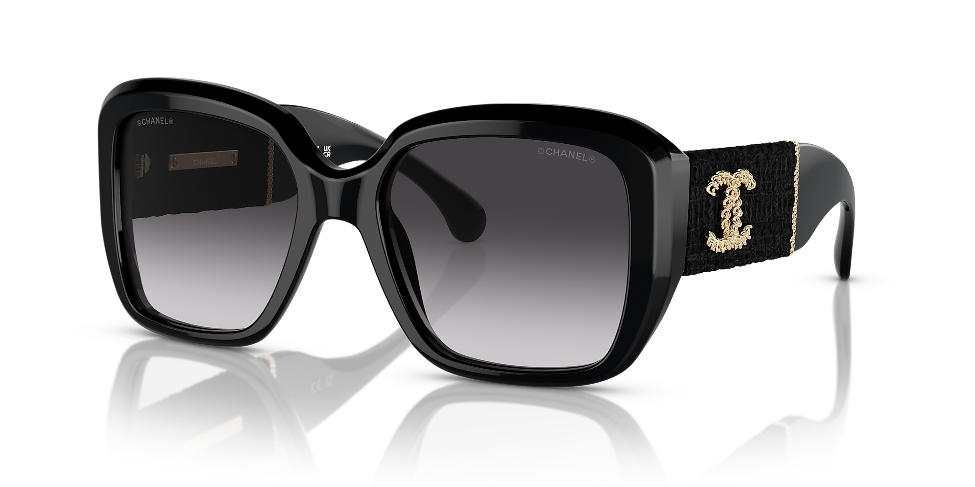 Chanel Square Sunglasses CH5512A 55 Grey & Black Sunglasses Sunglass