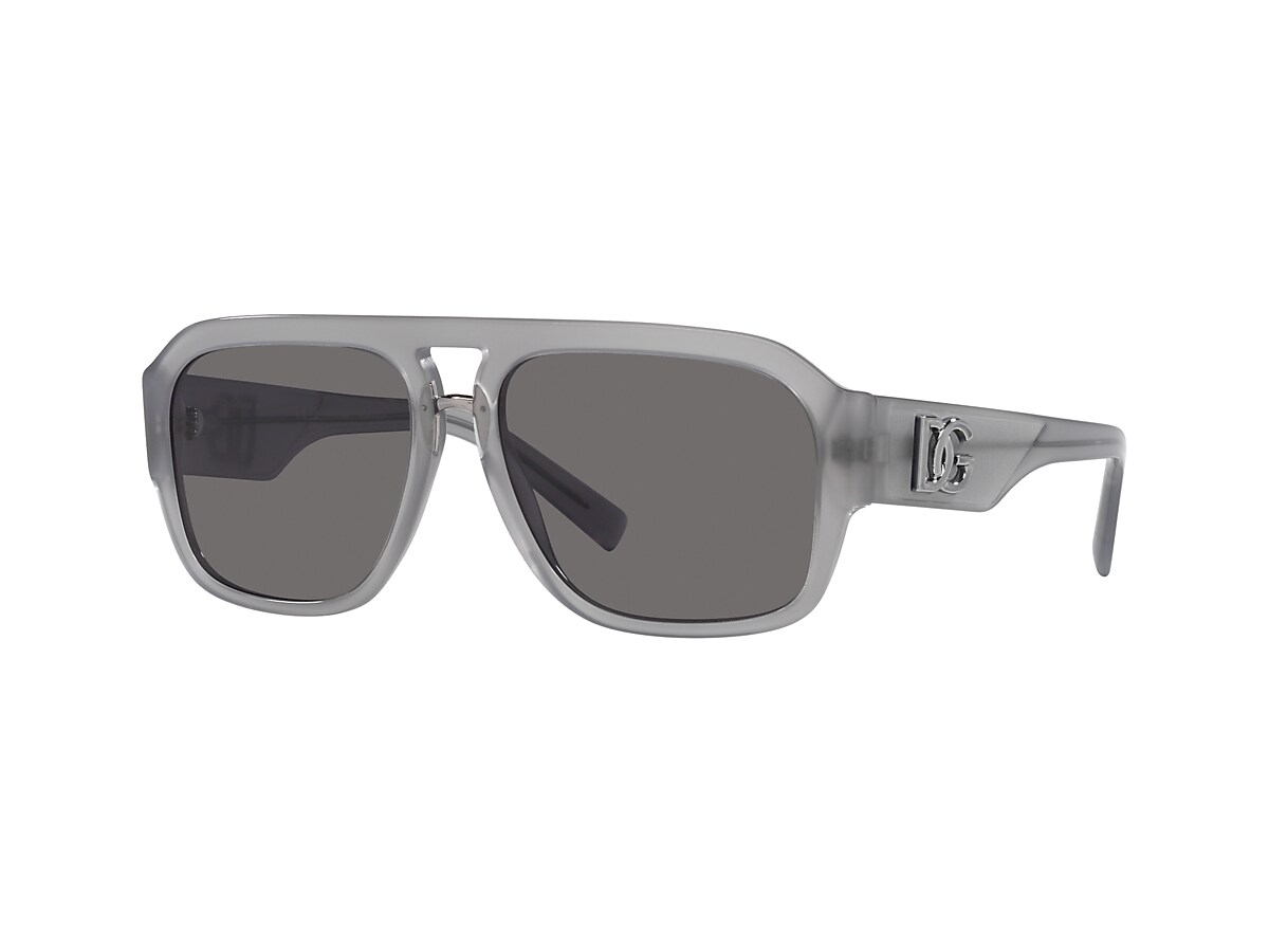 DOLCE&GABBANA DG4403 Opal Grey - Men Luxury Sunglasses, Dark Grey Polar Lens