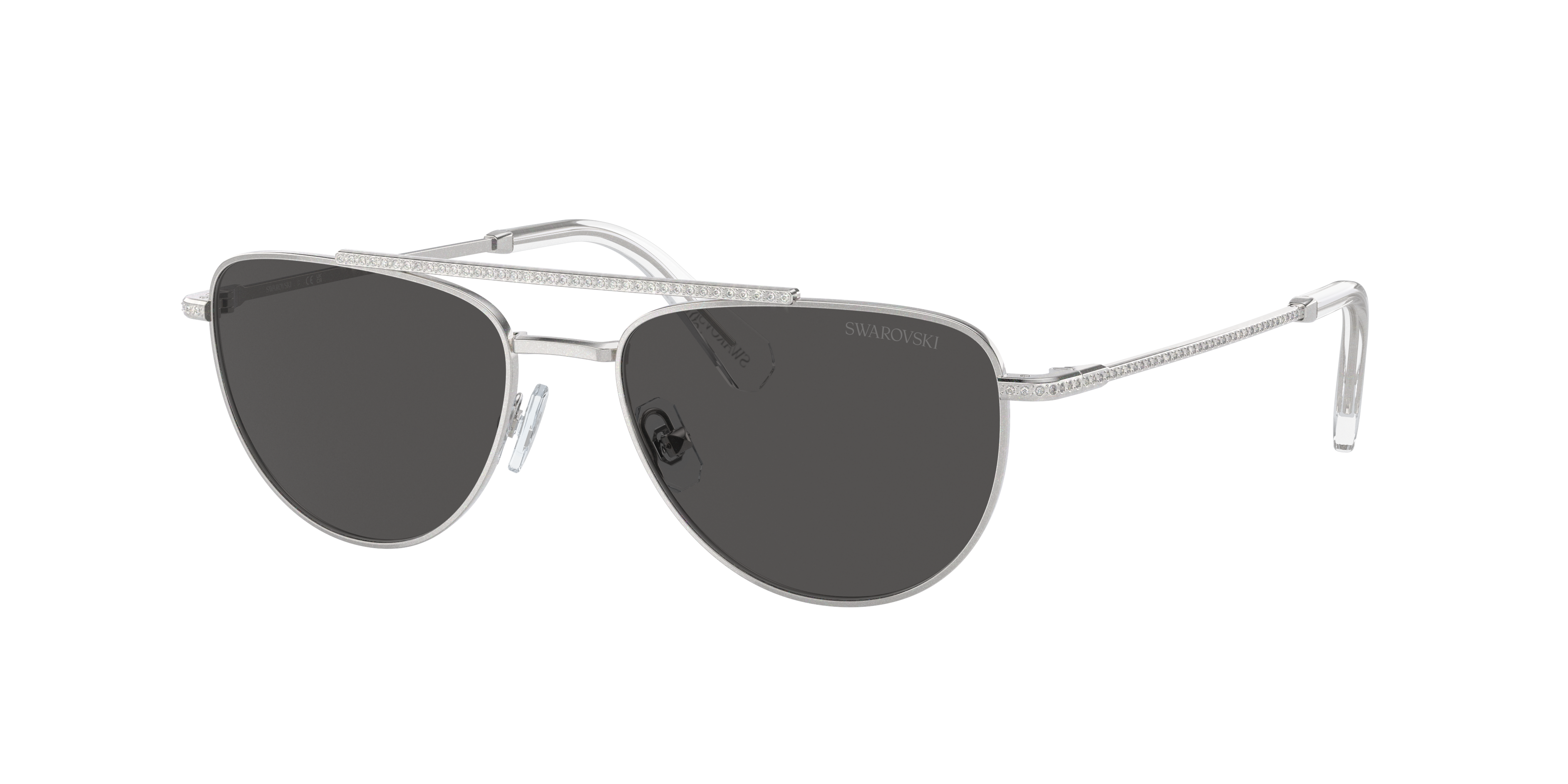 SWAROVSKI SK7007 Silver - Women Sunglasses, Dark Grey Lens