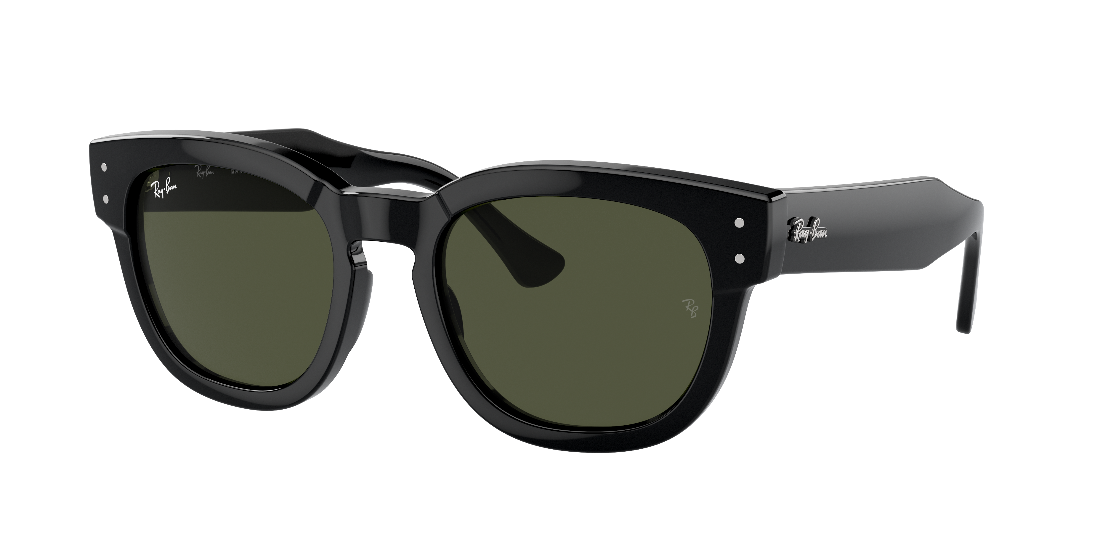 RAY-BAN RB0298SF Mega Hawkeye Black - Unisex Sunglasses, Green Lens