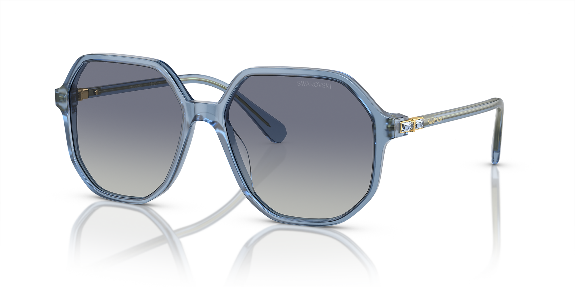 Opsl Lens Swarovski SK6003 57 Blue Gradient & Opaline Blue Sunglasses | Sunglass ...