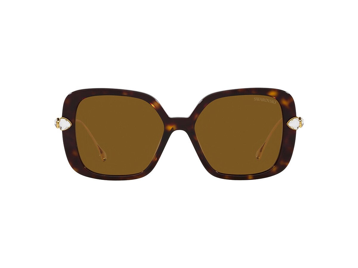 Swarovski SK0391 Sunglasses - 52E Dark Havana / Brown