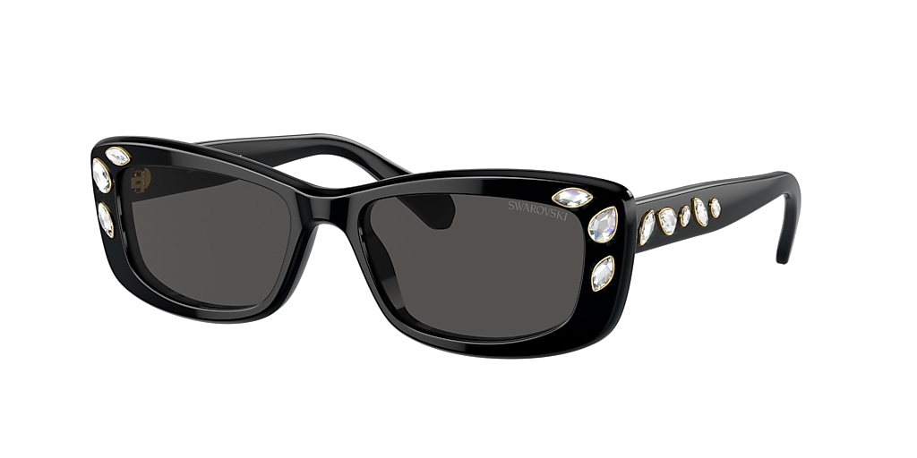 Swarovski SK6008 54 Dark Grey & Black Sunglasses | Sunglass Hut USA