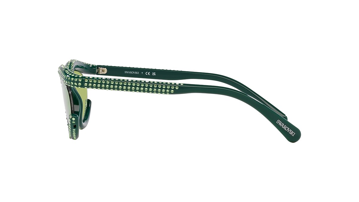 SWAROVSKI SK6006 Green - Women Sunglasses, Light Green Flash Silver Lens