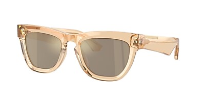 Burberry BE4415U 52 Light Brown Mirror Gold & Brown Sunglasses ...