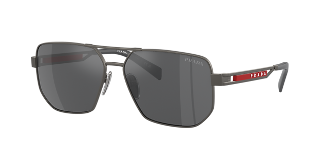 Prada Linea Rossa PS 51ZS 59 Grey Mirror Silver Matte Gunmetal