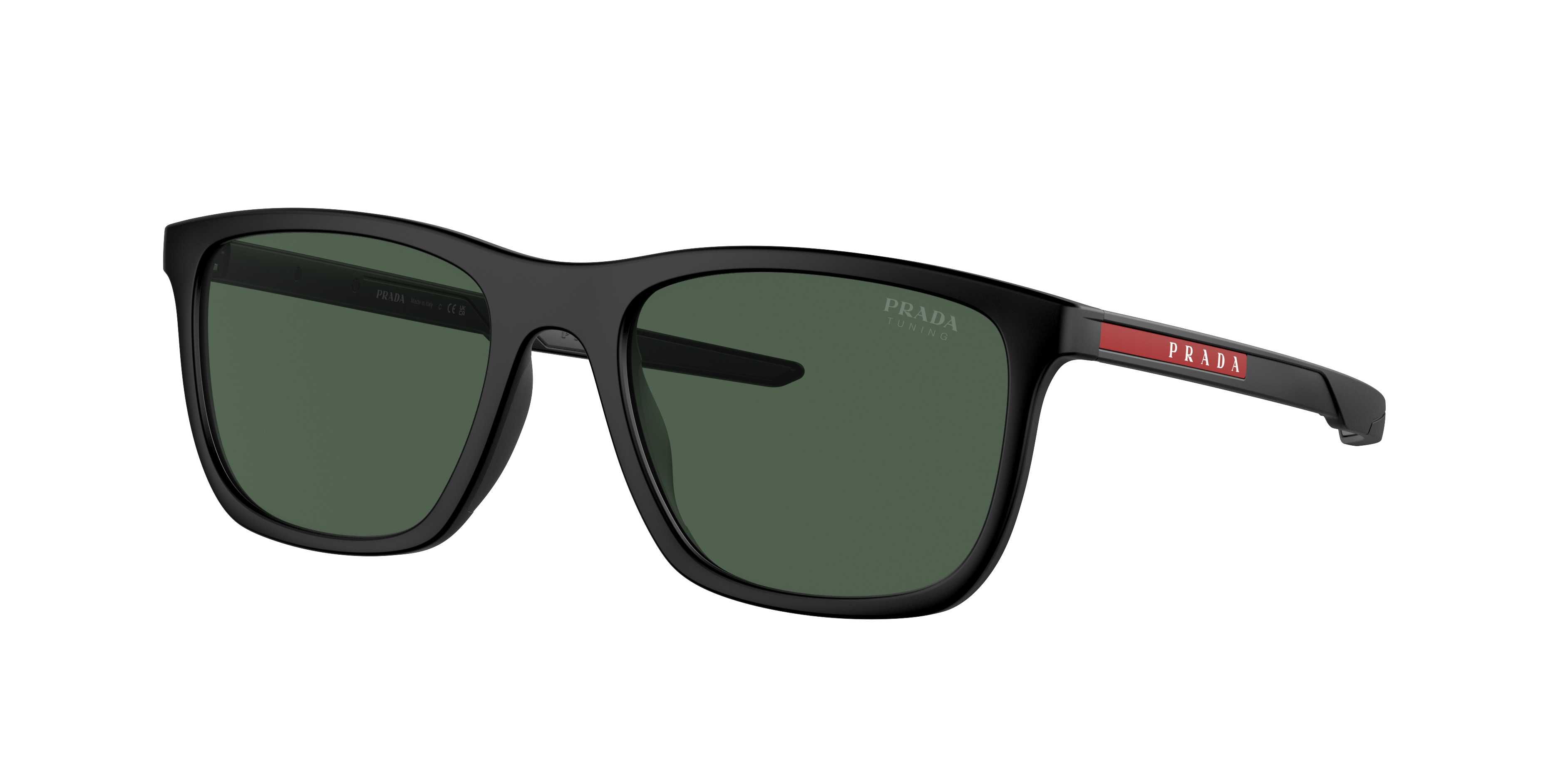 PRADA LINEA ROSSA PS 10WS Negro Mate - Gafas de Sol masculino, lentes Verde  Oscuro