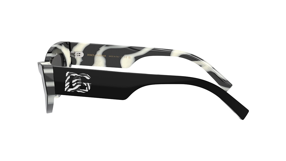 Dolce&Gabbana DG4450 52 Dark Grey & Black On Zebra Sunglasses