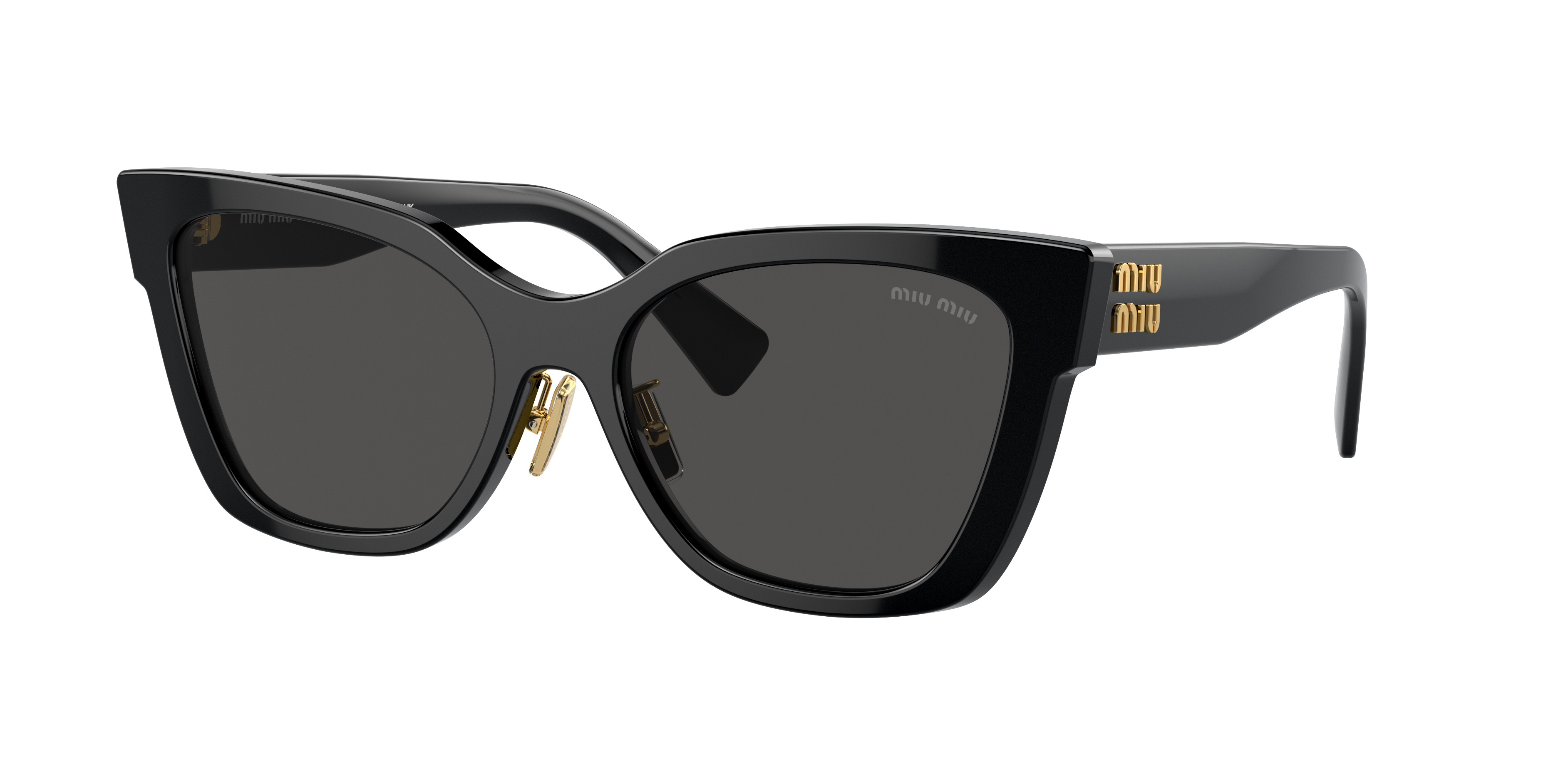MIU MIU MU 02ZS Black - Women Luxury Sunglasses, Dark Grey Lens