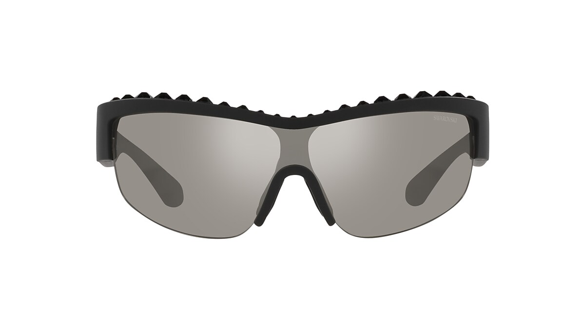 SWAROVSKI SK6014 Matte Black - Women Sunglasses, Light Grey Mirror Silver  Lens