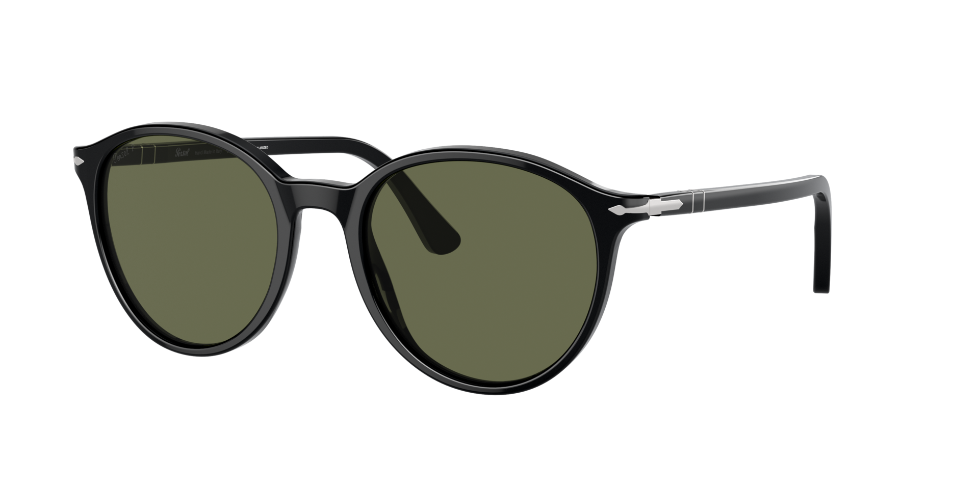 Persol Unisex Sunglass PO3350S -  Frame color: Black, Lens color: Polar Green