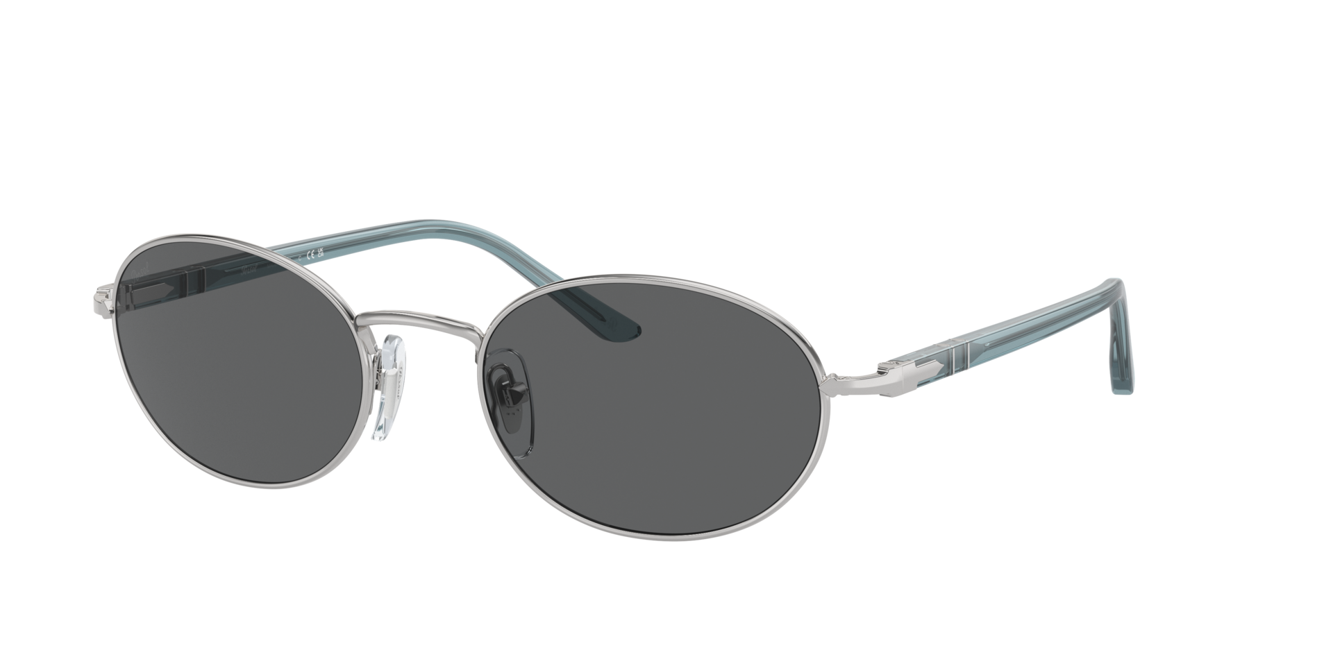 Persol Unisex Sunglass PO1018S Ida -  Frame color: Silver, Lens color: Dark Grey
