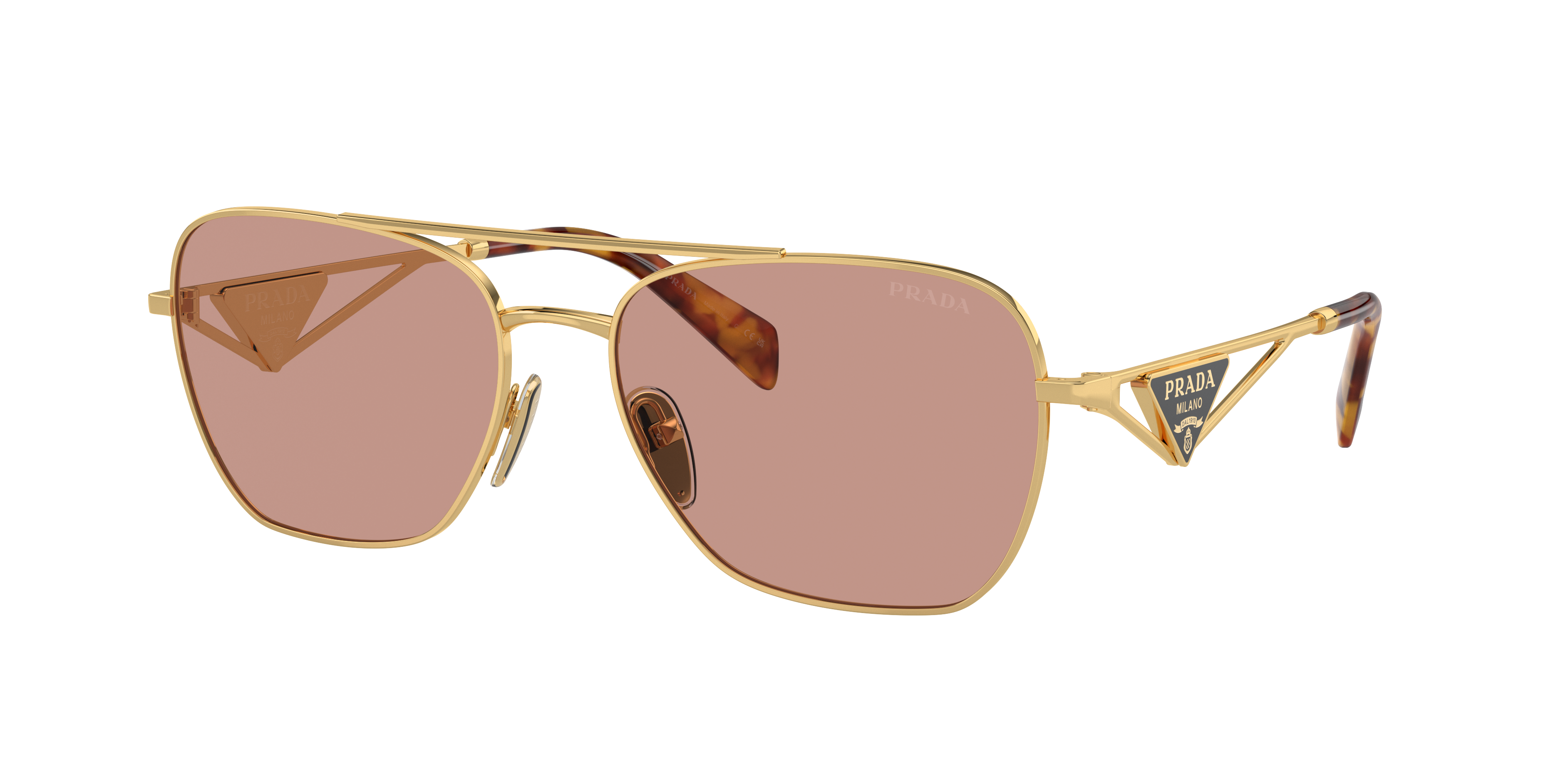 Prada Pr A51s Irregular-frame Metal Sunglasses in Pink | Lyst