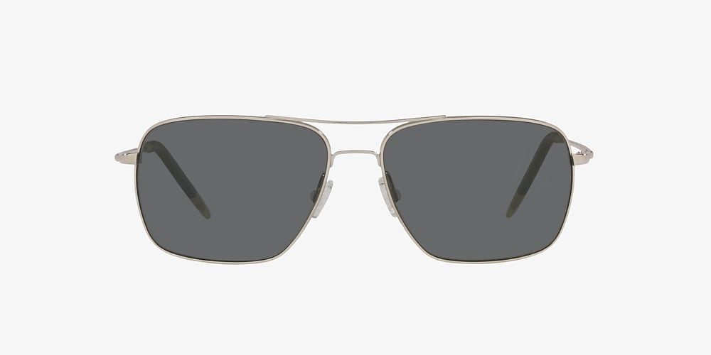 Oliver Peoples OV1150S Clifton 58 Dark Grey Polar & Silver Polarized  Sunglasses | Sunglass Hut USA