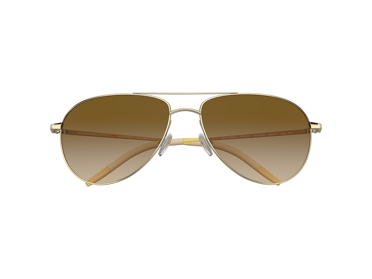 Oliver Peoples OV1002S Benedict 59 Clear Gradient Brown & Gold Sunglasses |  Sunglass Hut Australia