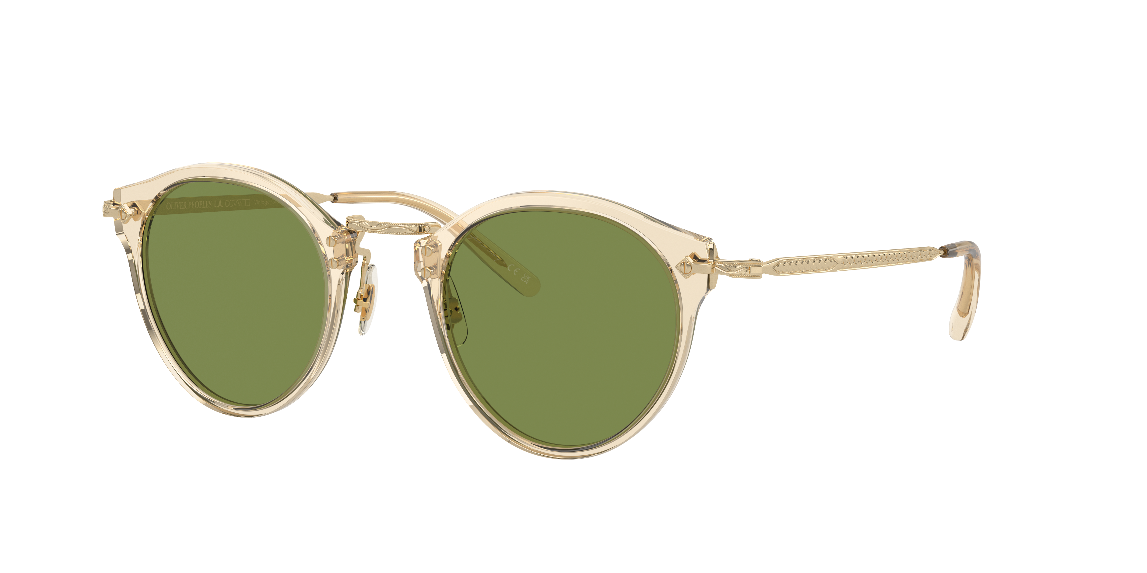 Oliver Peoples Mann OV5184S OP-505 Sun - Frame color: Buff-Gold, Lens color: Grün male Azetat