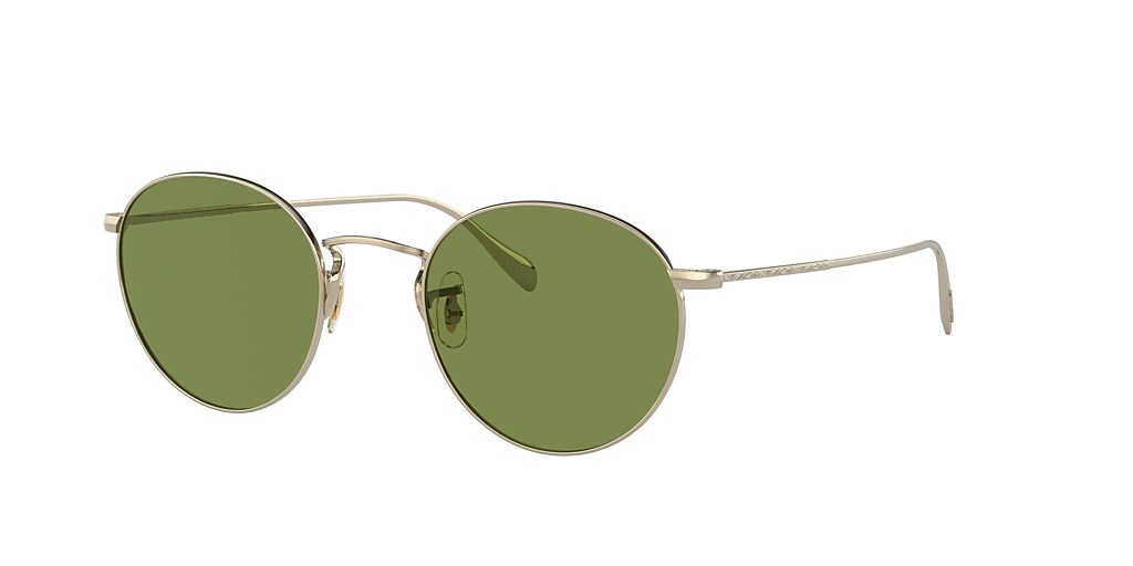 Occhiali Da Sole Oliver Peoples Coleridge Sun OV1186S Oro Tondo 50mm – Lenti Cobalto