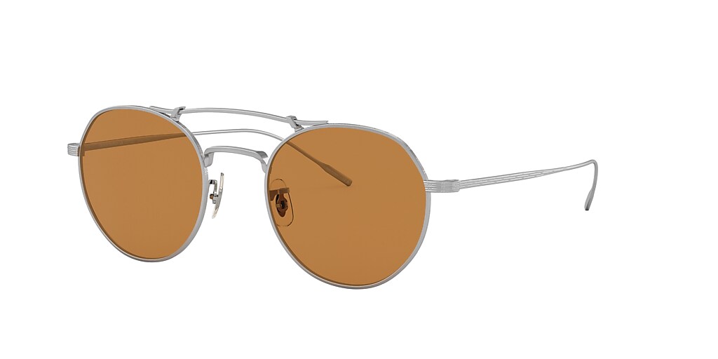 Oliver Peoples OV1309ST Reymont 49 Cognac & Silver Sunglasses ...