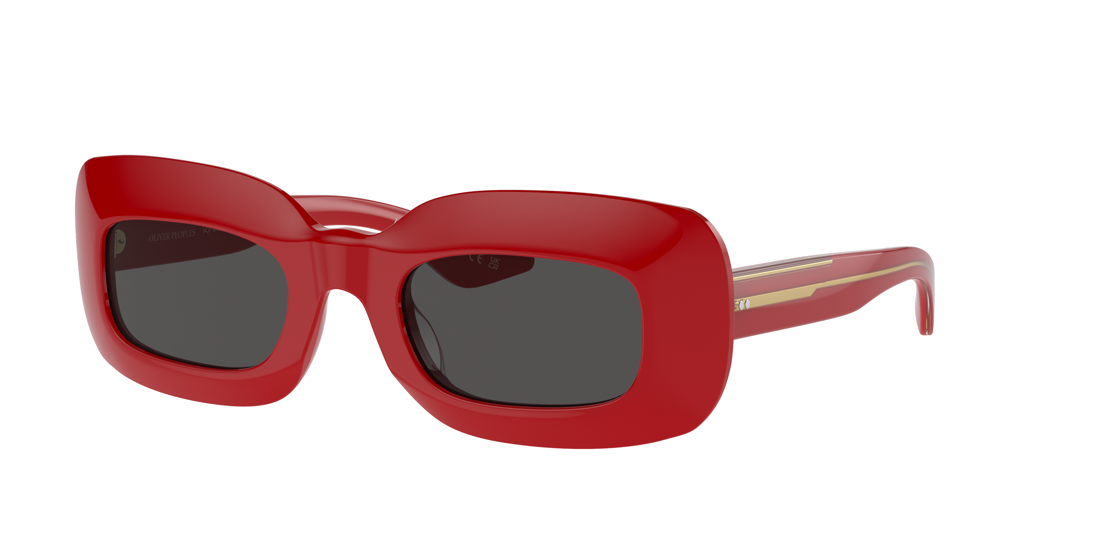 Oliver Peoples Womens Ov5548su 1966c Rectangle-frame Acetate Sunglasses Red In Grey