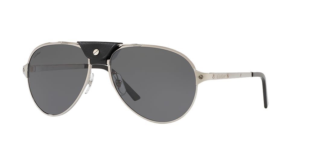Cartier CT0034S 61 Grey Polar & Gunmetal Black Sunglasses | Sunglass ...