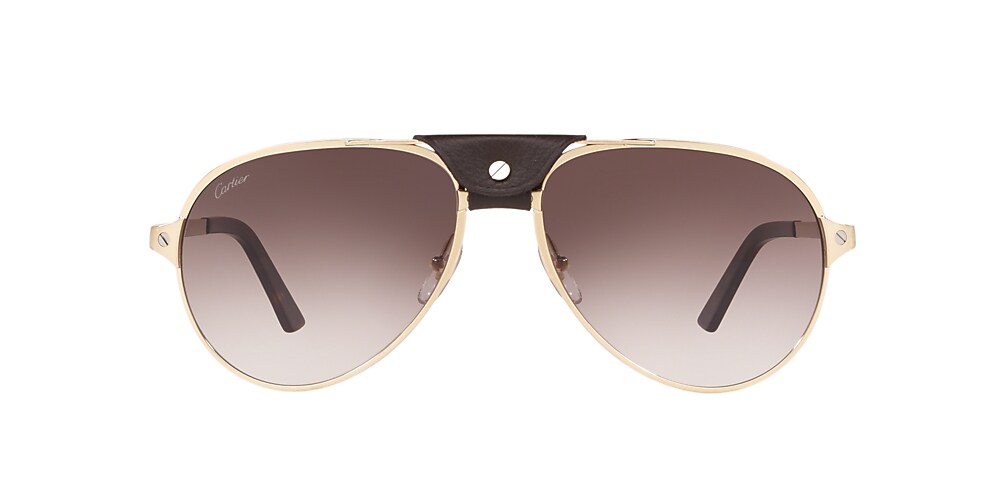 Cartier CT0034S 61 Brown Gradient Gold Sunglasses Sunglass Hut