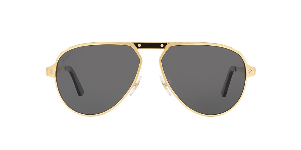 Cartier CT0101S 60 Grey Polar Gold Polarised Sunglasses