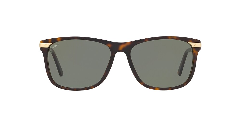 Cartier CT0104S 57 Green Tortoise Sunglasses Sunglass Hut