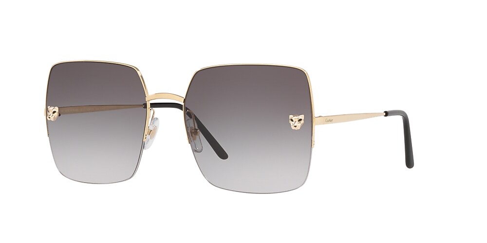 Cartier CT0121S 59 Grey Grad Gold Sunglasses Sunglass Hut