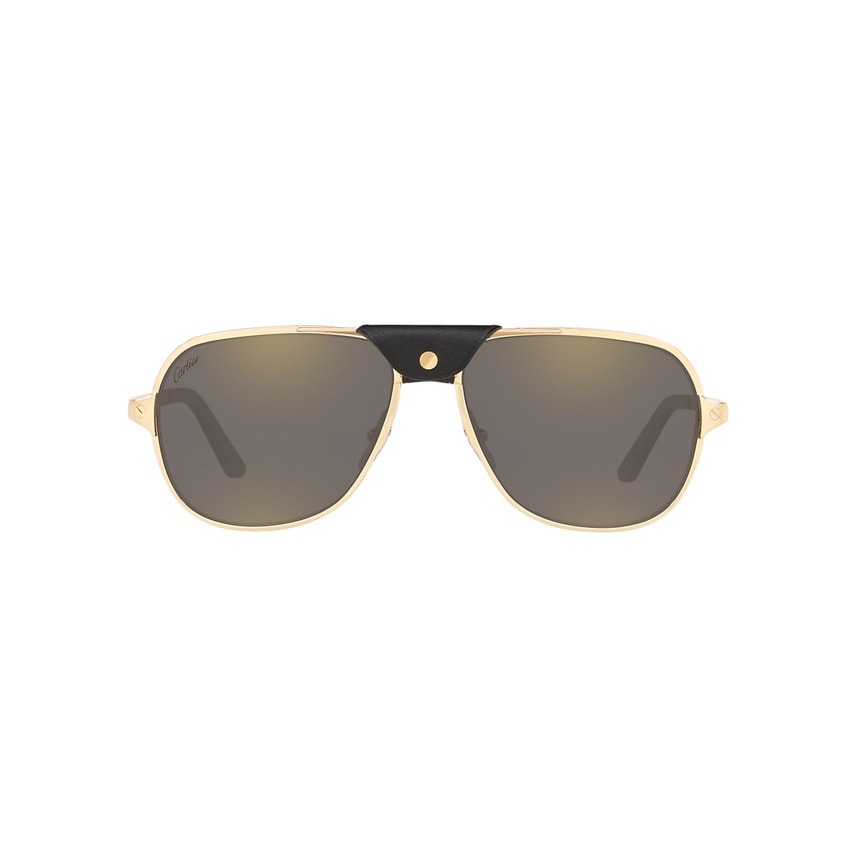 Cartier CT0165S 60 Grey Gold Polarised Sunglasses Sunglass Hut